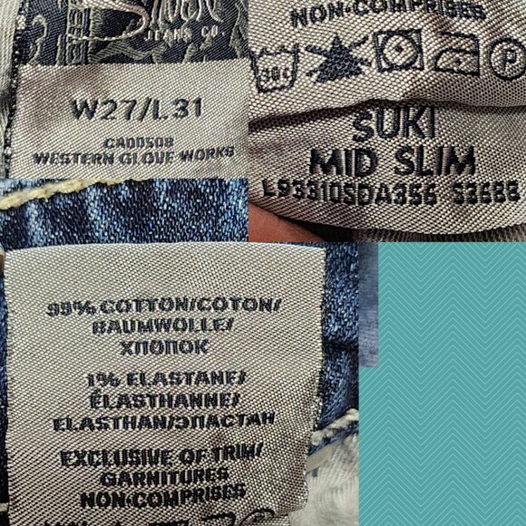 Silver Suki Streaky Wash Stretch Denim Mid Rise Slim Leg Jeans - Picture 5 of 5